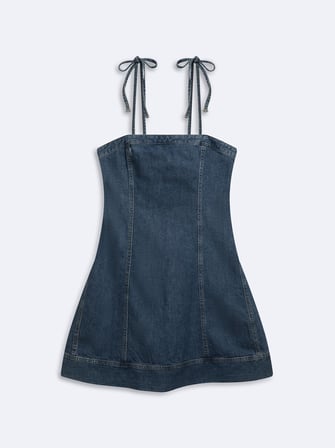 Nınna Askılı Mid Indigo Mini Elbise