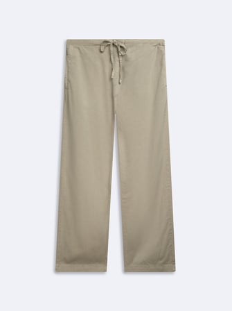 Relaxed Fit Tencel Beli Bağlamalı Açık Bej Pantolon