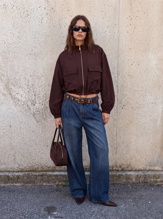 Maelıs Chino Geniş Paça Mid Indigo Jean Pantolon