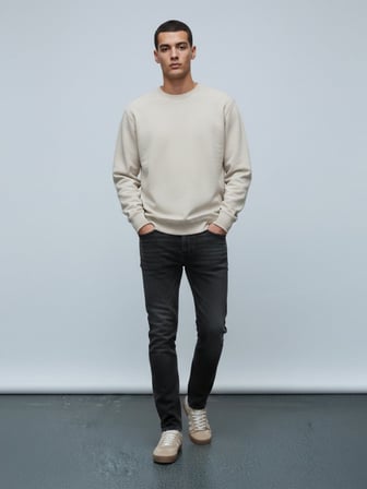 Joshua Dar Paça Düşük Bel Mid Indigo Jean Pantolon