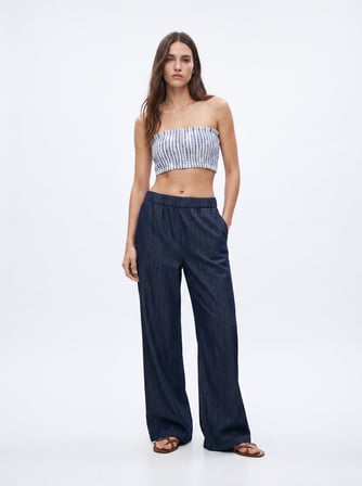 Emılla Comfort Fit Yüksek Bel Dark İndigo Jean Pantolon