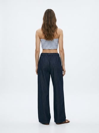 Emılla Comfort Fit Yüksek Bel Dark İndigo Jean Pantolon