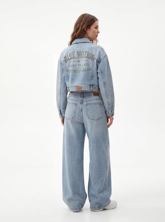 Arlına Wide Leg Orta Bel Light İndigo Jean Pantolon