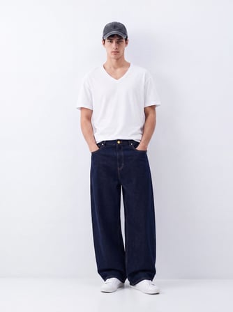 Rıano Baggy Dark İndigo Jean Pantolon