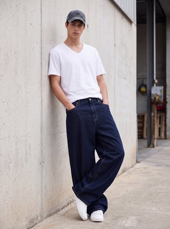 Rıano Baggy Dark İndigo Jean Pantolon