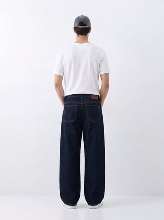 Rıano Baggy Dark İndigo Jean Pantolon