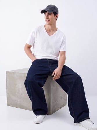 Rıano Baggy Dark İndigo Jean Pantolon
