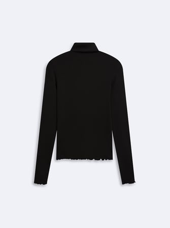 Slim Fit Boğazlı Yaka Siyah Sweatshırt