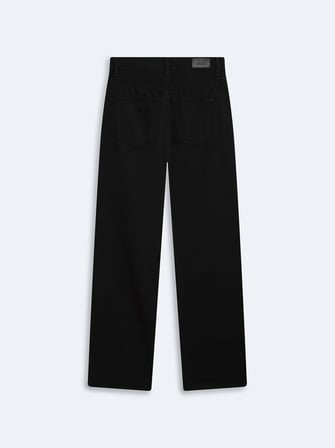 Vanetta Zıp Straight Fit Yüksek Bel Siyah Jean Pantolon