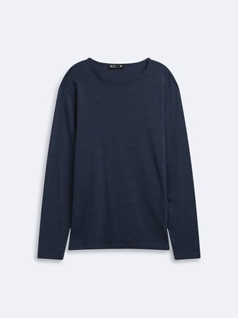 Regular Fit Flamlı Basic Lacivert Sweatshırt