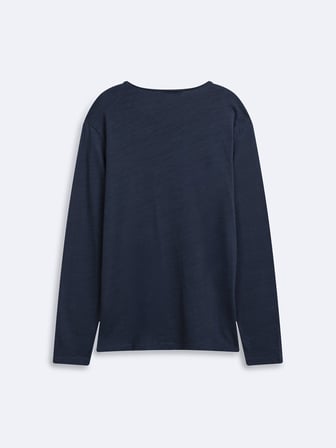 Regular Fit Flamlı Basic Lacivert Sweatshırt