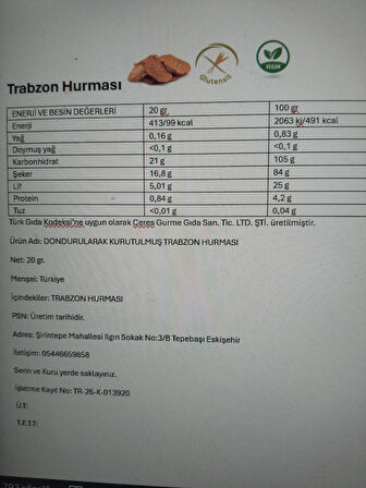 FREEZE DRY TRABZON HURMASI 2X20 GR