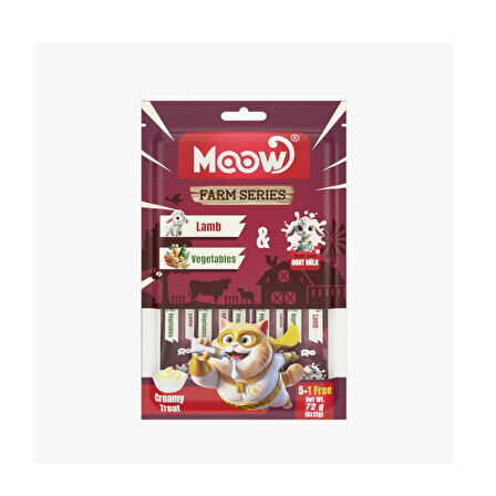 Moow Kuzu Etli&Sebzeli Keçi Sütlü 12 gr x 6  Adet Kedi Krema Ödülü