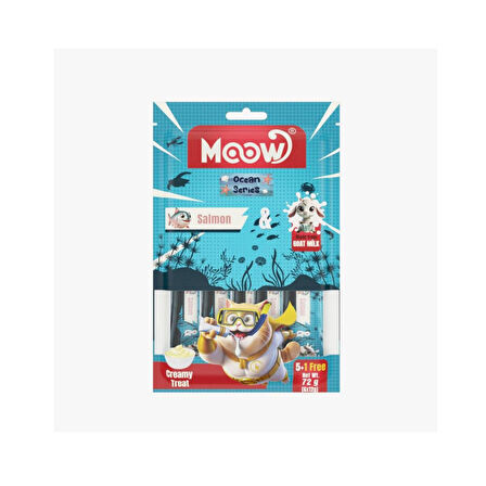 Moow Somonlu Keçi Sütlü 12gr x 6 Adet Kedi Krema Ödülü