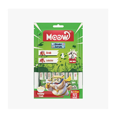 Moow Yengeçli&Istakozlu Keçi Sütlü 12gr x 6 Adet Kedi Krema Ödülü