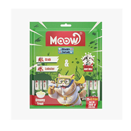 Moow Yengeçli&Istakozlu Keçi Sütlü 12gr x 30'lu Kedi Krema Ödülü