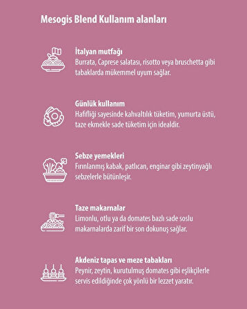 Mesogis Blend – Yumuşak & Çok Yönlü Natürel Sızma Zeytinyağı | Erken Hasat | Soğuk Sıkım | 500ml