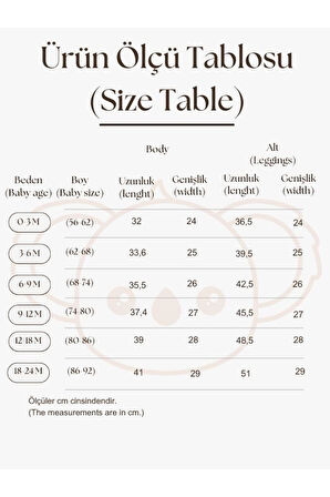 Krem Dal Desenli Fırfırlı Body Tayt Takım