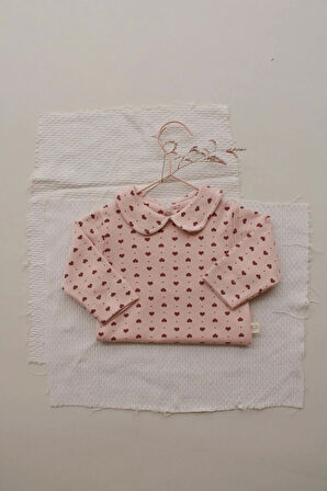 Kalp Baskılı Bebe Yaka Alt Üst Takım