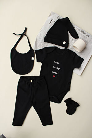 Baby Nakışlı 5li Yenidoğan Set