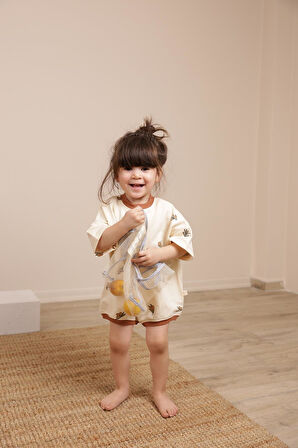 Zeytin Baskılı Oversize Tulum