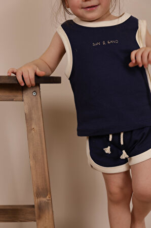 Lacivert Unisex Atlet Şort Takım