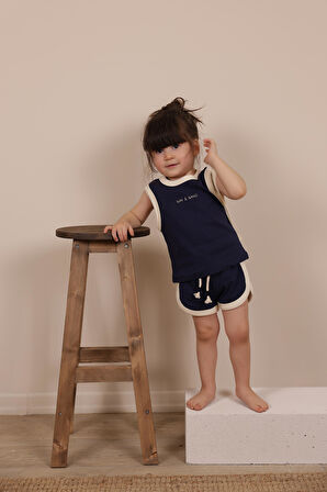 Lacivert Unisex Atlet Şort Takım