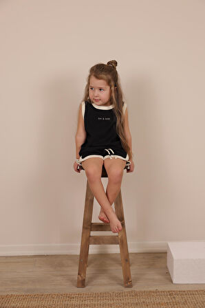 Siyah Unisex Atlet Şort Takım