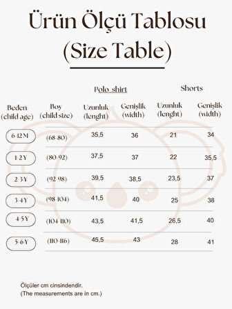 Koza Nakışlı Polo Yaka Şortlu Takım