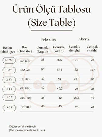 Batik Desenli Kalp Nakışlı Şortlu Takım