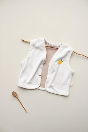 Limon Nakışlı Çift Taraflı Yelek