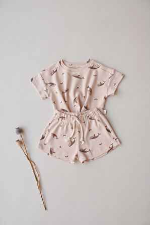 Balina Desen Kaşkorse Şortlu Takım