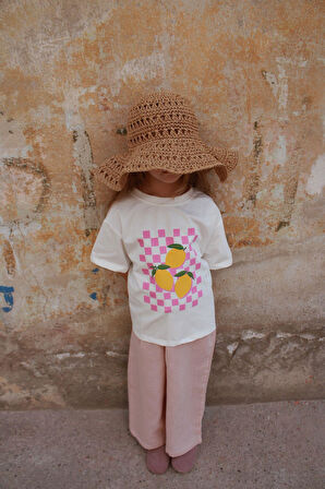 Limon Baskılı T-shirt Müslin Pantolon Takım