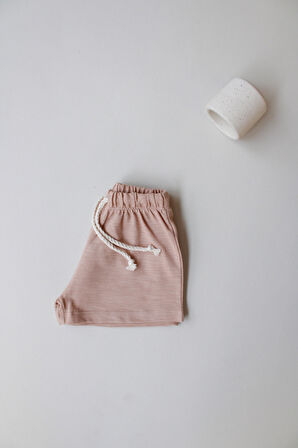 Bej Bağcıklı Basic Şort