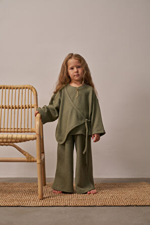 Haki Waffle Bağlamalı Takım