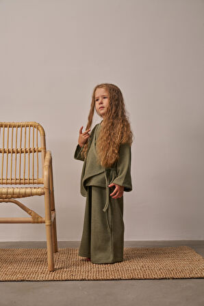 Haki Waffle Bağlamalı Takım