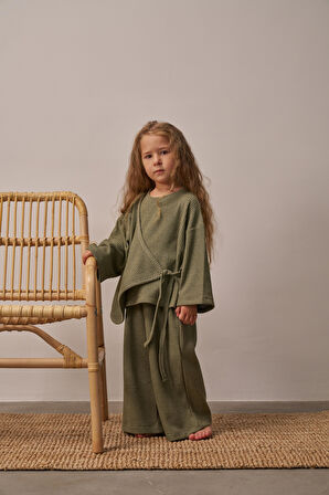 Haki Waffle Bağlamalı Takım