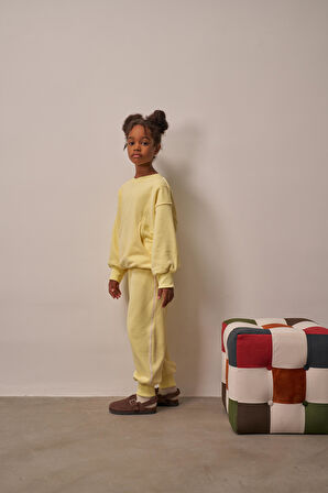 Sarı Hidden Pocket Unisex Eşofman Takım