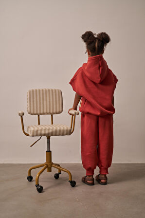 Kiremit Nakışlı Cepli Hoodie Takım