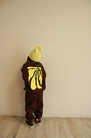 Sarı Sırt Baskılı Balıkçı Yaka Eşofman Takımı