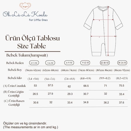 Ohlalakoala Apple Baby Jumpsuit Serisi Tulum