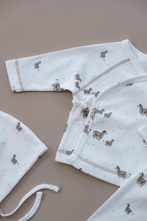 Ohlalakoala Zebra Baskılı Pure Hug Serisi Kruvaze 3'lü Takım