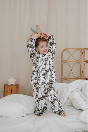 Ohlalakoala Panda Desenli Yaka Detaylı Çocuk Pijama Takım