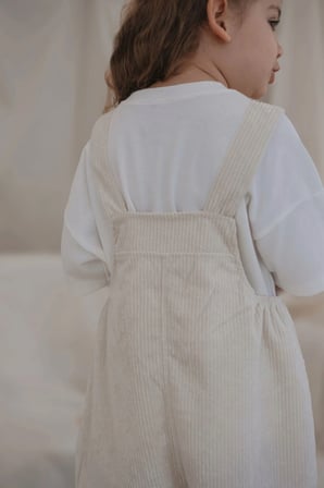 Krem Childhood Velvet Çocuk Salopet Tulum