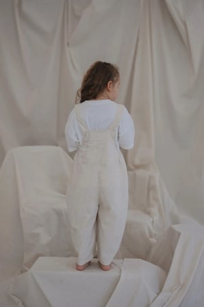 Krem Childhood Velvet Çocuk Salopet Tulum