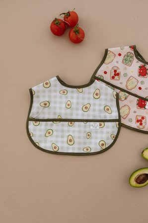 Yeşil Biyeli 2li Sıvı Geçirmez Mama Önlüğü 6-36 AY
