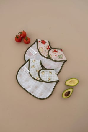 Yeşil Biyeli 2li Sıvı Geçirmez Mama Önlüğü 6-36 AY