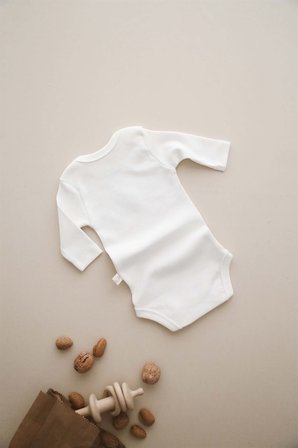 Beyaz Palamut Nakışlı Uzun Kollu Body