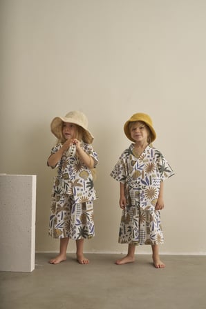 Ohlalakoala Cotton Flow Müslin Kimono Bermuda İkili Takım