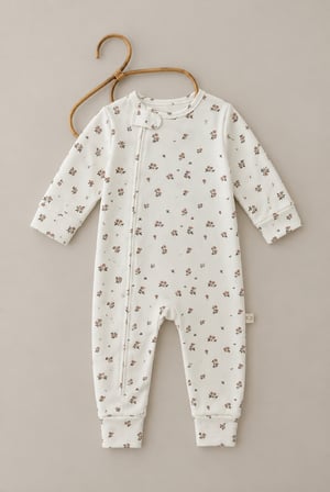 Ohlalakoala Ekru Baby Fluff Serisi Fermuarlı Tulum